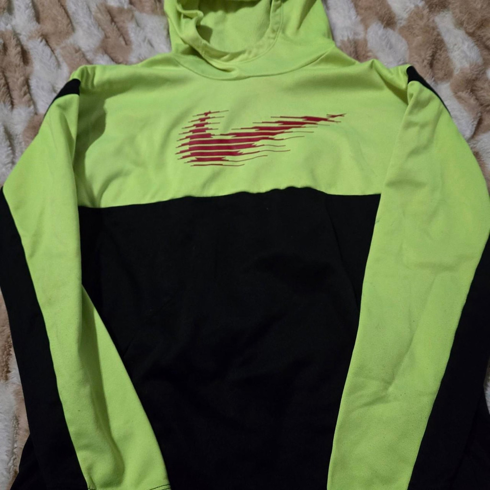 youth xl Nike highlighter green and black hoodie